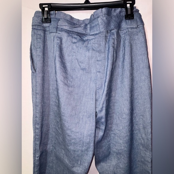 Express Light Blue Chambray Pants with Tie Detail - Picture 5 of 12